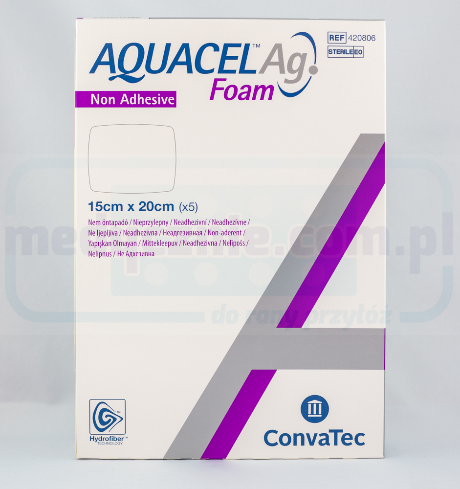 Aquacel Foam Ag Non Adhesive 15*20cm wielowarstwowy opatru...