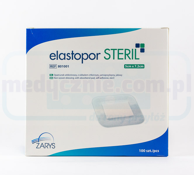 ELASTOPOR Steril 5* 7,2cm 100szt opatrunek z wkładem chłonnym
