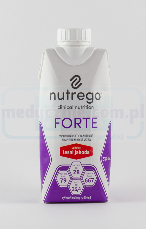 Nutrego Forte 330 ml Poziomkowy wysokokaloryczna, wysokobiałkowa dieta