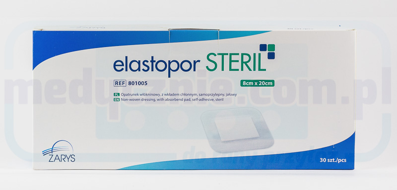 ELASTOPOR Steril 8* 20cm 30szt opatrunek z wkładem chłonnym