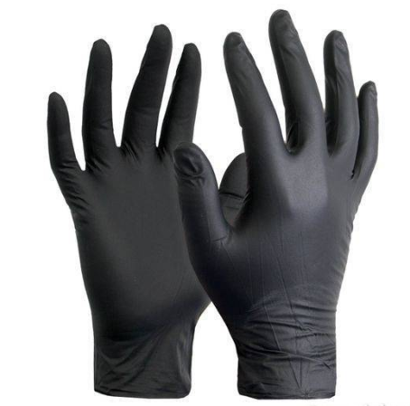 Rękawice nitrylowe bezpudrowe 100szt L czarne