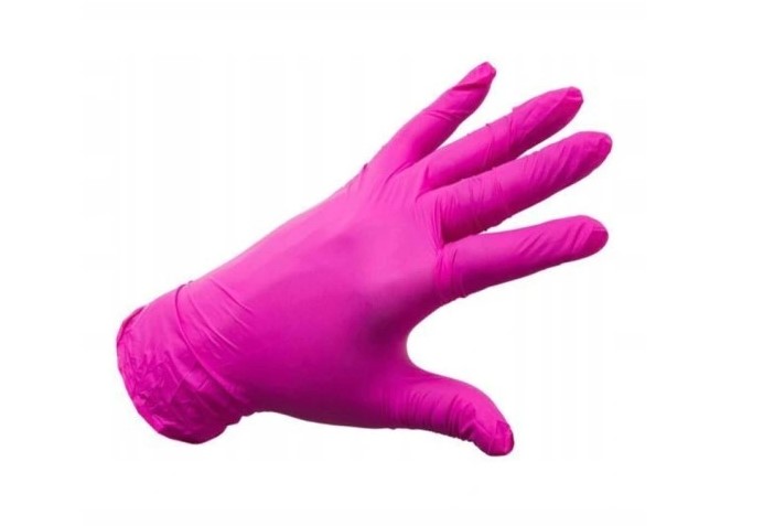 Rękawice nitrylowe bezpudrowe 100szt M różowe