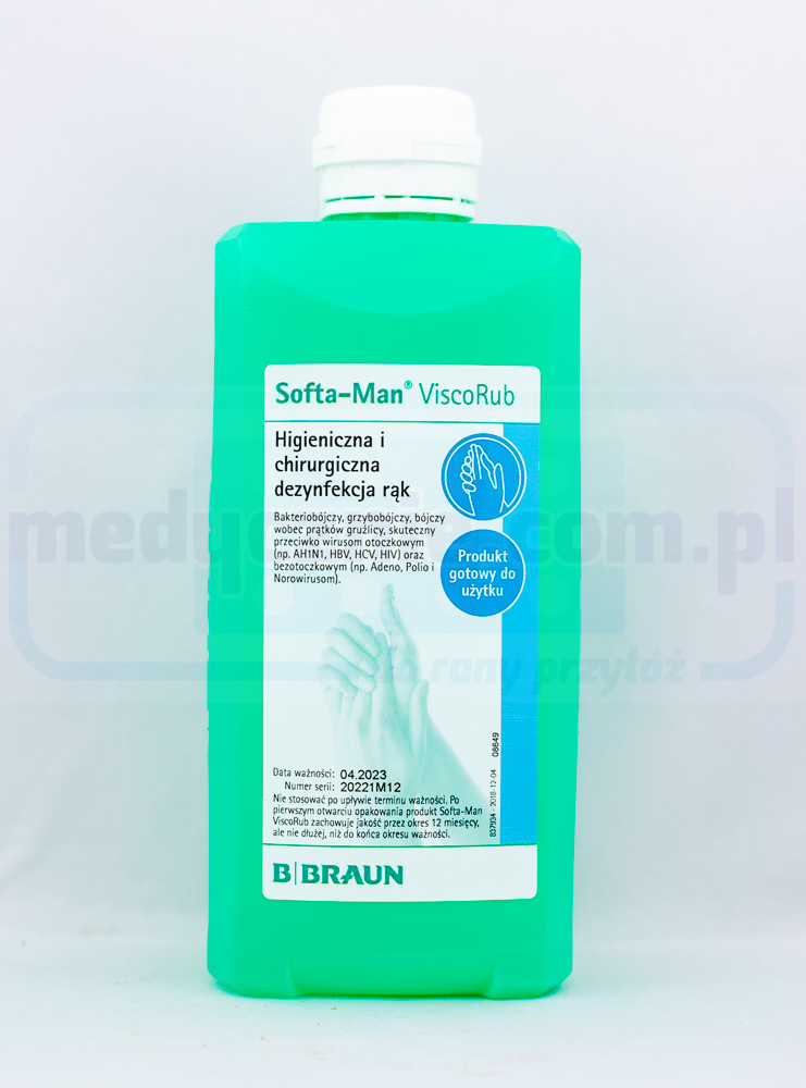Softa-Man®ViscoRub 500ml żel do dezynfekcji rąk o wrażliwe...