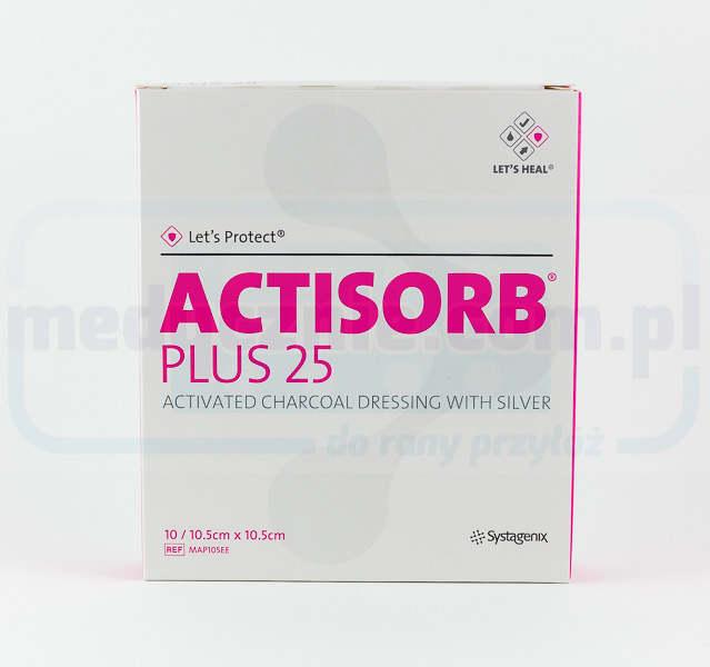 Actisorb Plus 10,5* 10,5 cm 1szt na rany zainfekowane