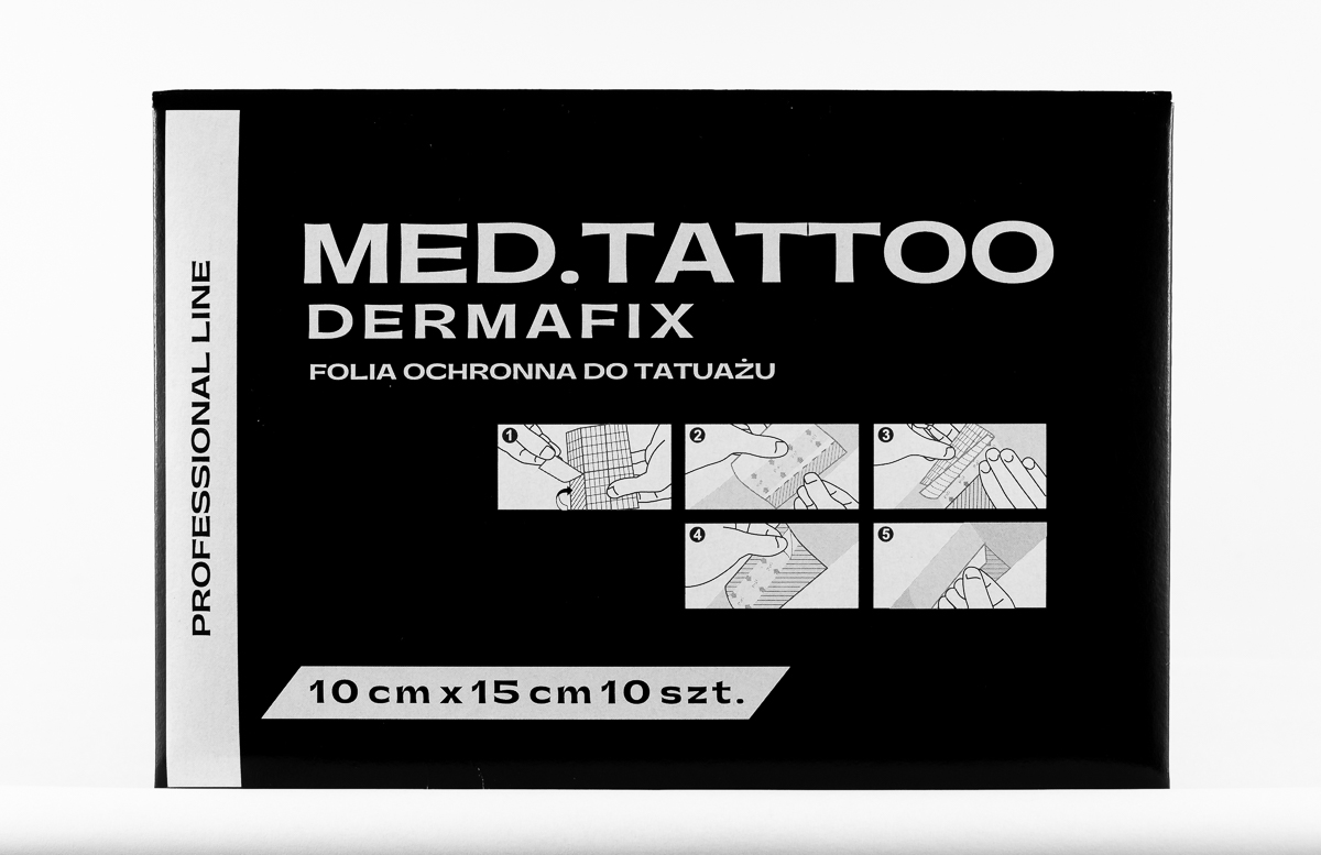 MED.TATTOO DERMAFIX 10cm* 15cm 10szt folia ochronna do tat...