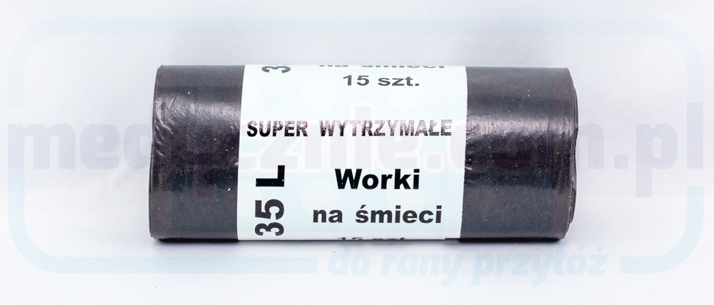 Worki na śmieci 35l 15szt czarne