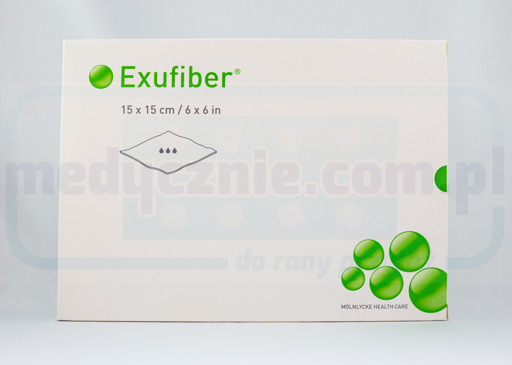 Exufiber 15cm* 15cm żelujący opatrunek włóknisty 1szt