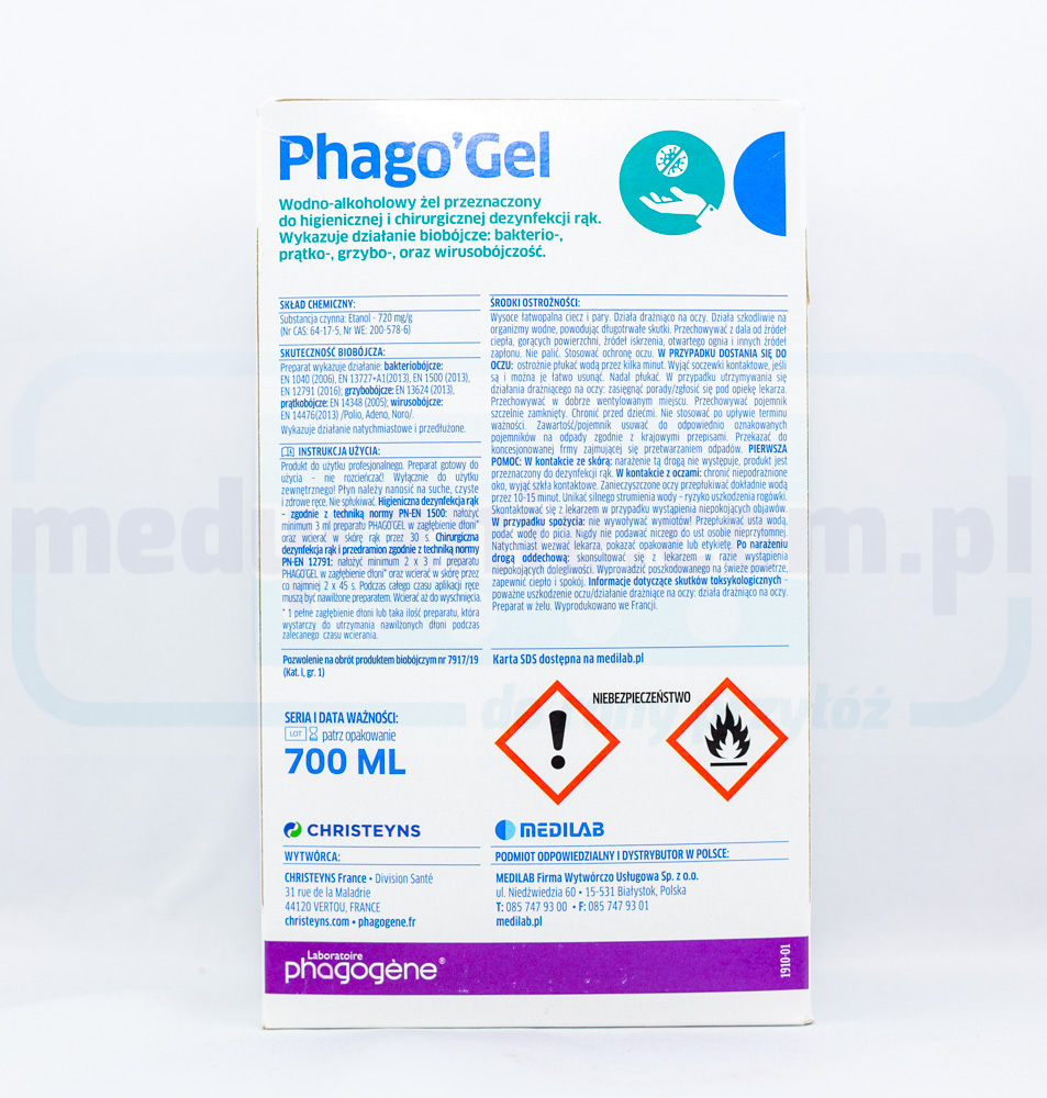 Phago Gel 700ml sterisol żel do higienicznej i chirurgiczn...