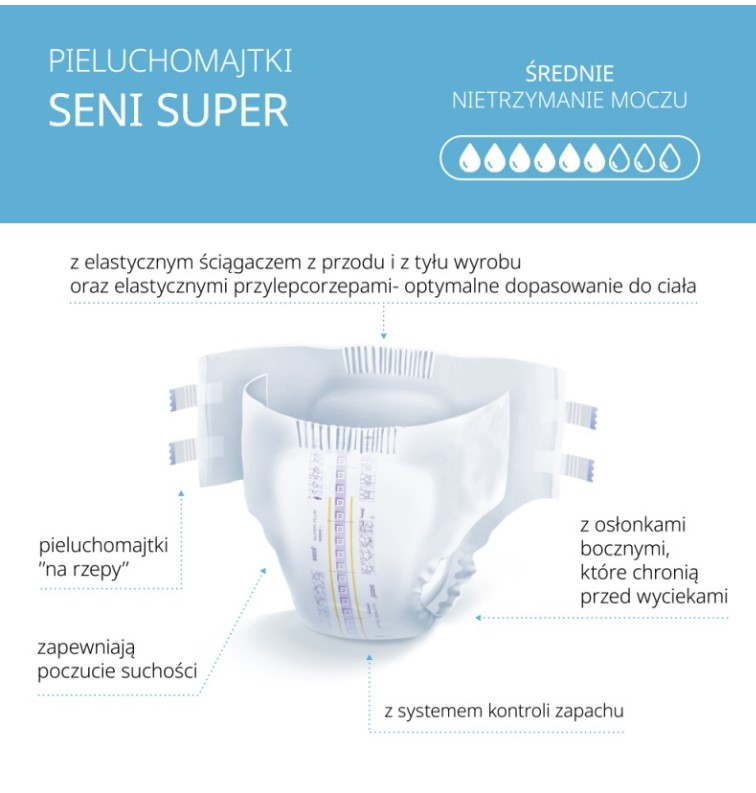 Pieluchomajtki Super Seni dla dorosłych EXTRA SMALL 10szt