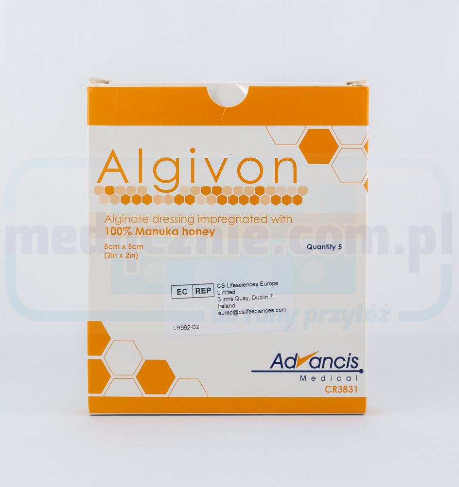 Algivon 5*5cm opatrunek alginianowy z miodem Manuka 1szt