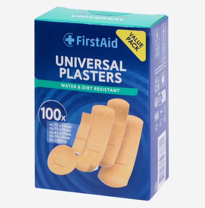 Plaster zestaw z opatrunkiem FIRST AID Uniwersalne 100 szt