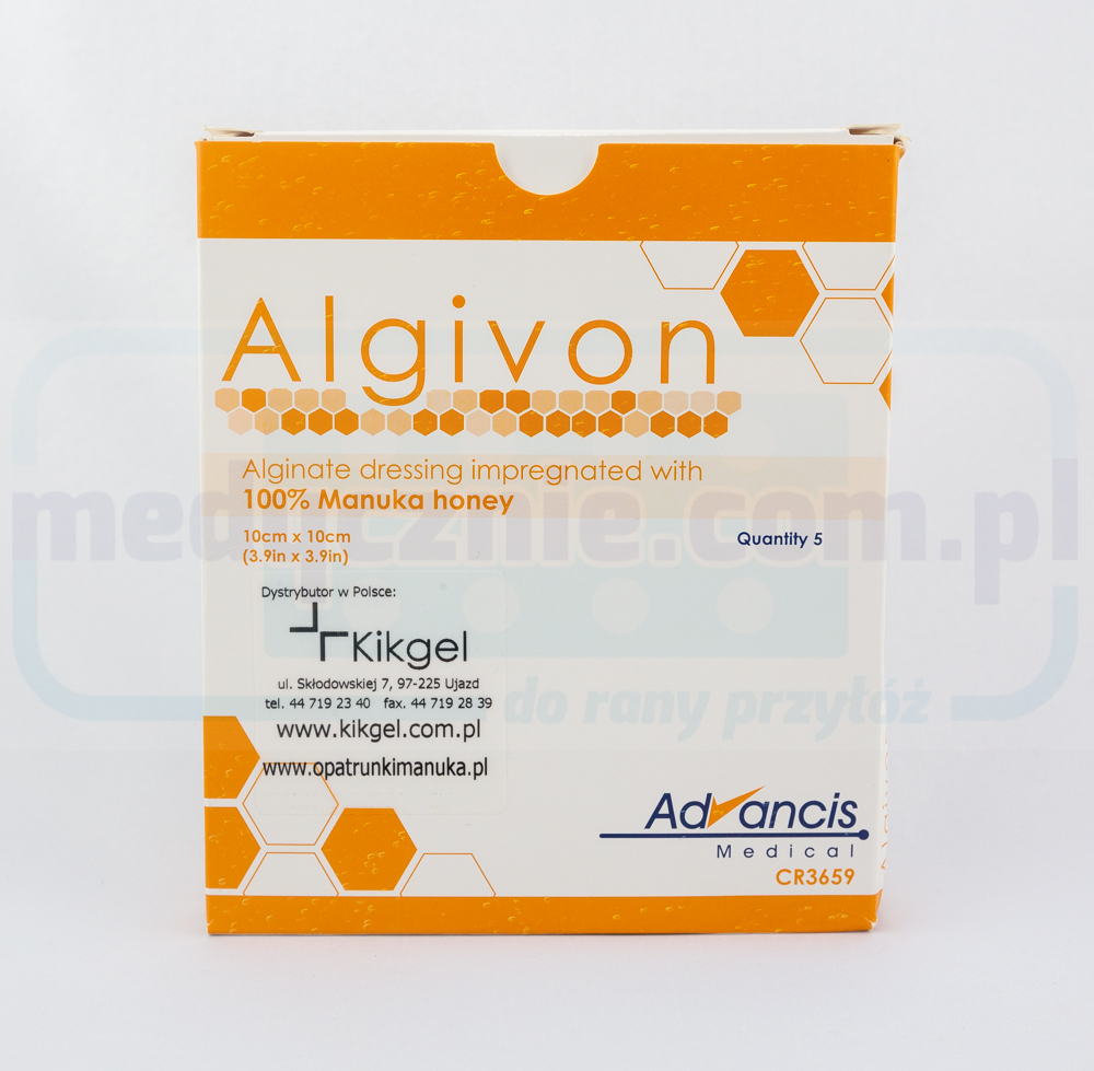 Algivon 10*10cm opatrunek alginianowy z miodem Manuka 1szt