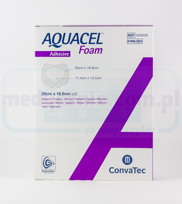 Aquacel Foam Adhesive 20*16,9cm wielowarstwowy opatrunek piankowy 1szt