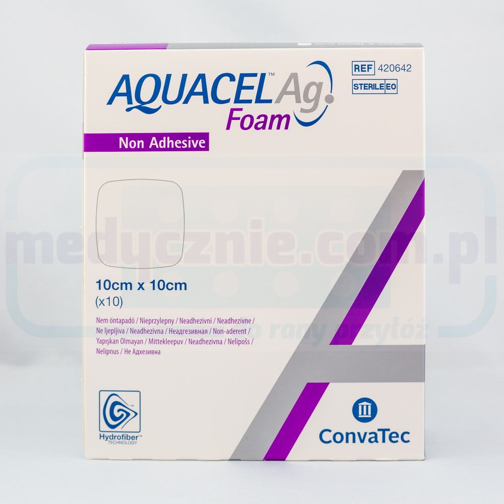 Aquacel Foam Ag Non Adhesive 10*10cm wielowarstwowy opatrunek piankowy 1szt