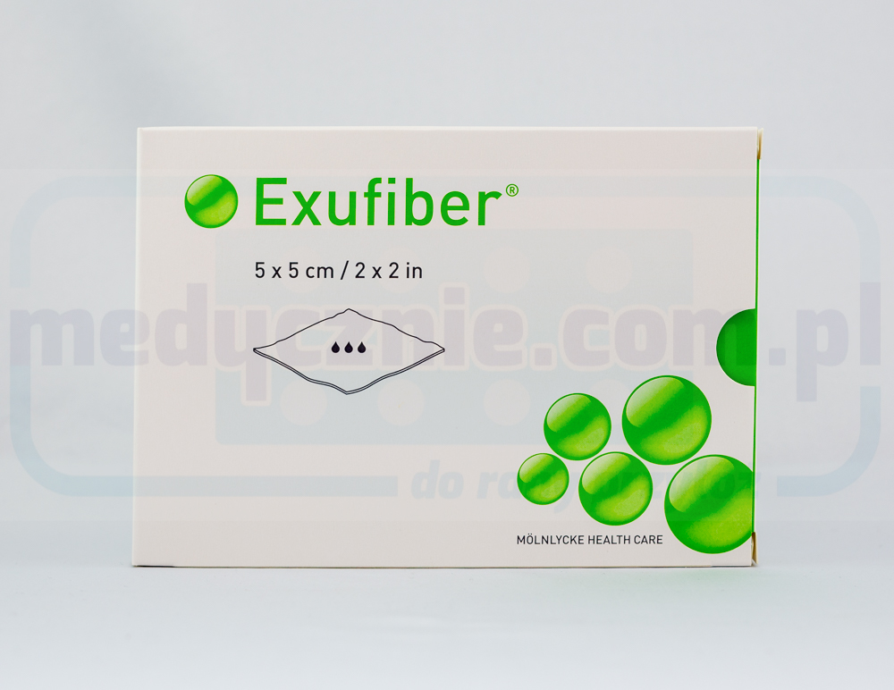 Exufiber 5cm* 5cm żelujący opatrunek włóknisty 1szt