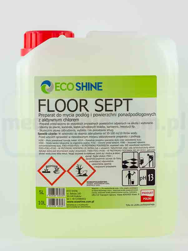 Płyn do mycia podłóg z aktywnym chlorem - Floor Sept 5L ECO SHINE