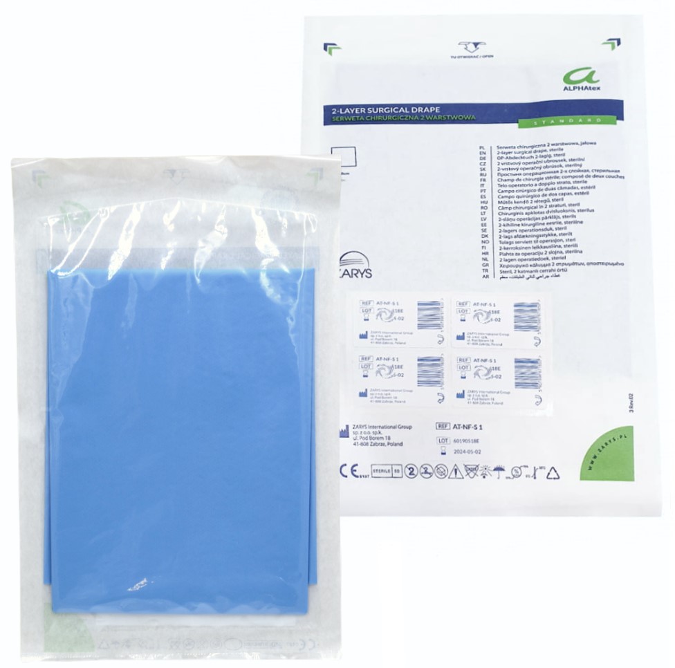 Serweta sterylna ALPHAtex 45*45cm (papier+folia) 2-warstwowa 1szt