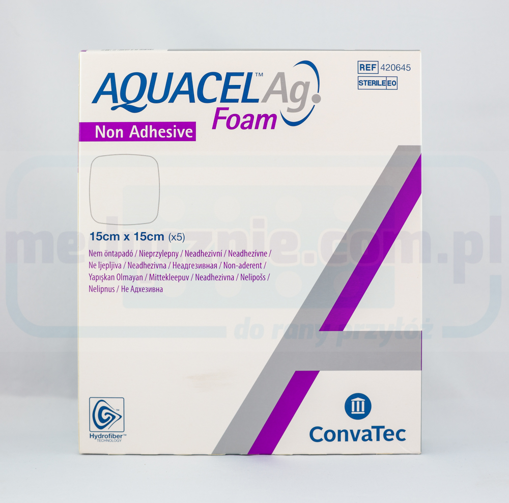 Aquacel Foam Ag Non Adhesive 15*15cm wielowarstwowy opatrunek piankowy 1szt