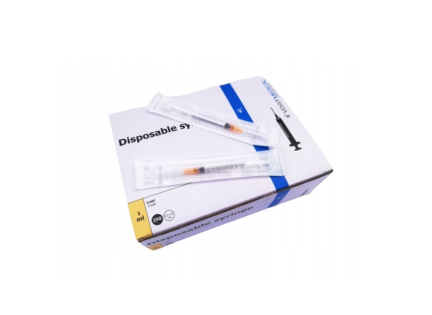 Strzykawki sterylne j.u. 100szt 1ml 0,5* 25 z igłą TBC