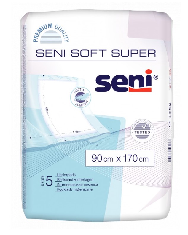 Podkład ochronny niesterylny 90x170 5szt Seni Soft Super