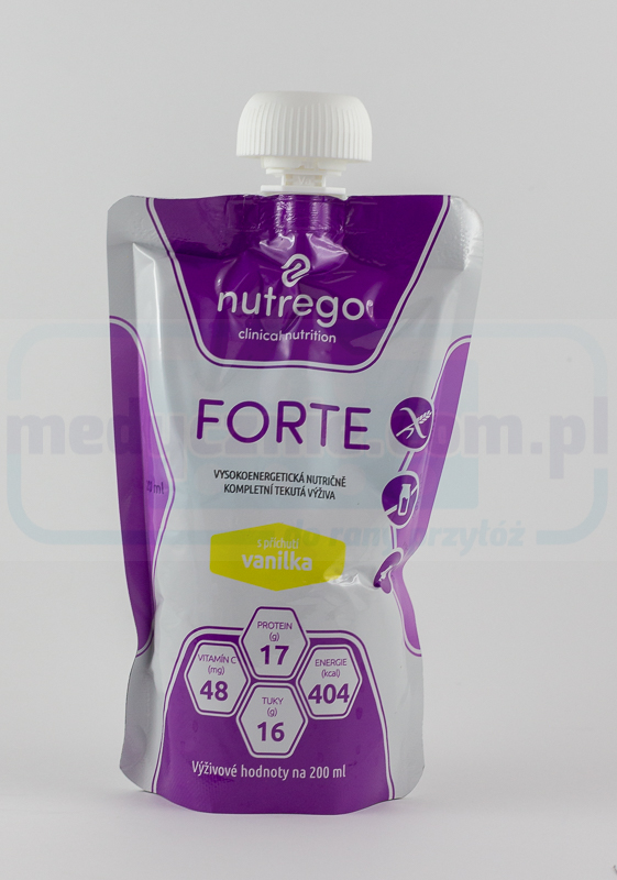 Nutrego Forte 12x200 ml Waniliowy wysokokaloryczna, wysokobiałkowa dieta