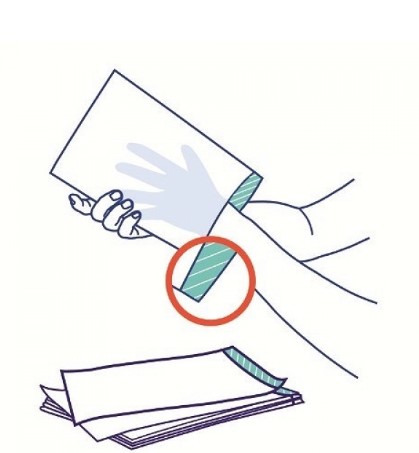 Myjka/rękawica włóknina podfoliowana 23x15cm biała 50szt REF 8702