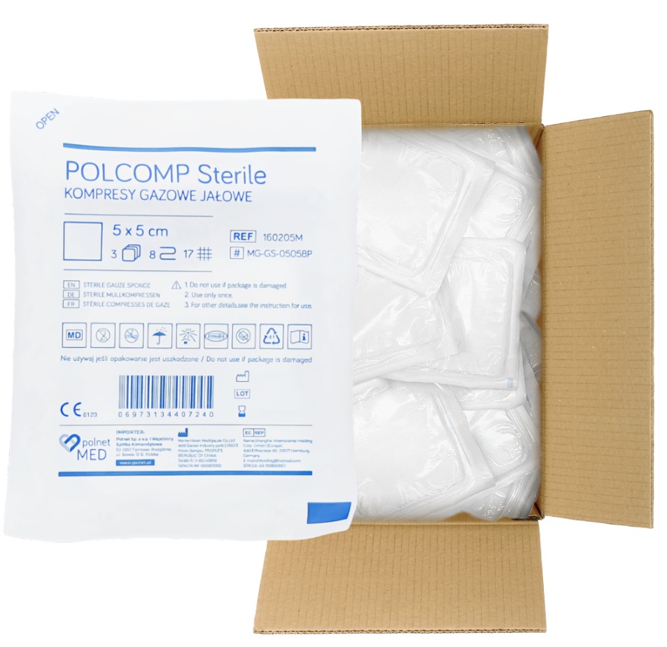 Kompres jałowy gazowy 5*5cm a'3szt-100szt 17N 8W