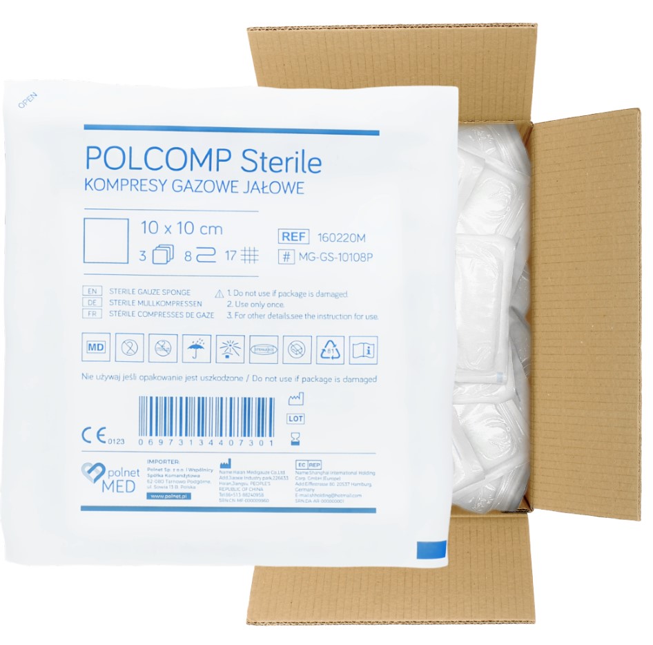 Kompres jałowy gazowy 10*10cm a'3szt-100szt 17N 8W