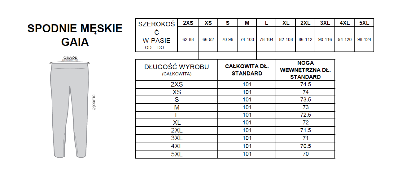 Komplet medyczny GAIA męski czarny 3XL - obrazek 3