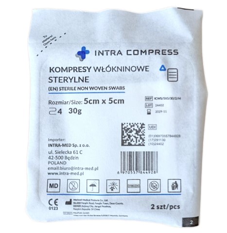 Kompres włókninowy jałowy 4W 5*5cm 2szt blister