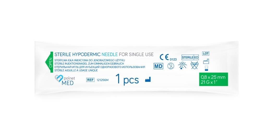 Igły j.u. POLnet-MED 0.8 x 25mm 100szt - obrazek 2