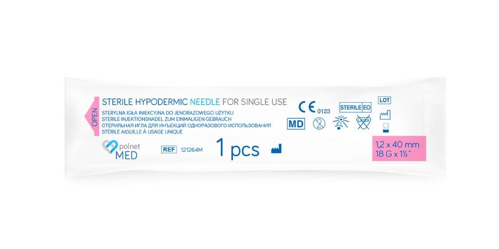 Igły j.u. POLnet-MED 1,2 x 40mm 100szt - obrazek 2