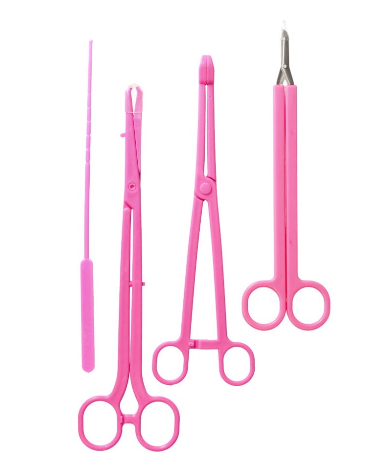 Zestaw do zakładania wkładki wewnątrzmacicznej IUD jednorazowy różowy
