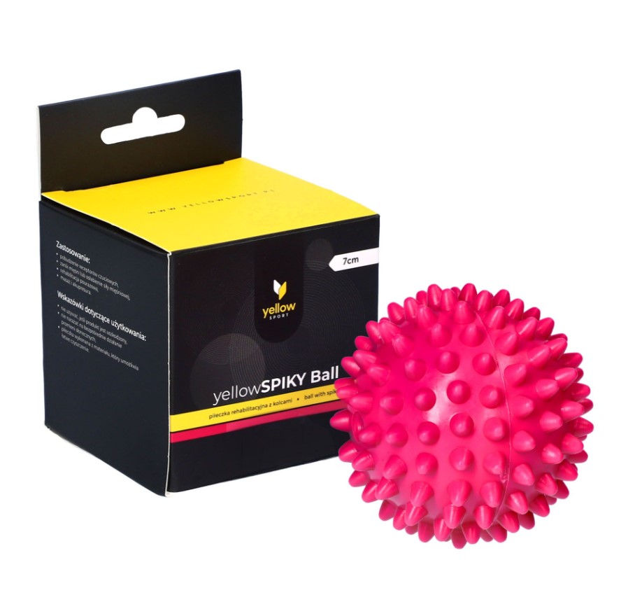 Piłka rehabilitacyjna z kolcami 7cm różowa