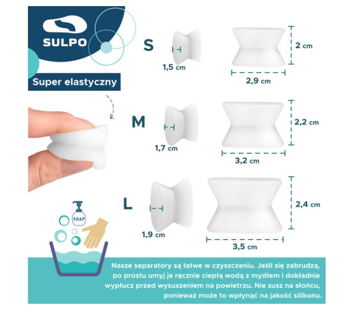 Haluksy - Klin S/S Żelowy klin między palce na haluksy paluch koślawy - obrazek 2