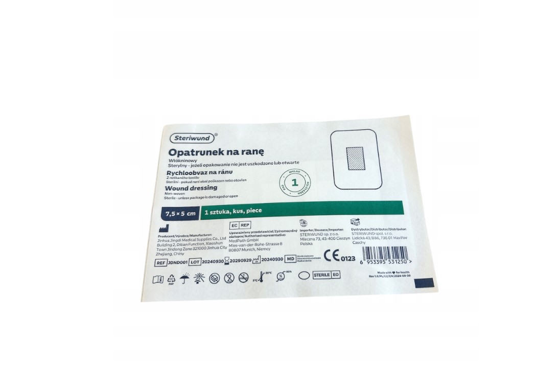 Opatrunek z wkładem chłonnym STERIWUND 7,5cm x 5cm 50szt - obrazek 2