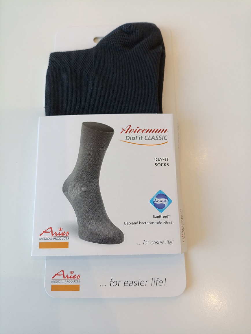 Skarpety dla diabetyków Avicenum DiaFit CLASSIC rozm. 39-42 para 7007 antracyt