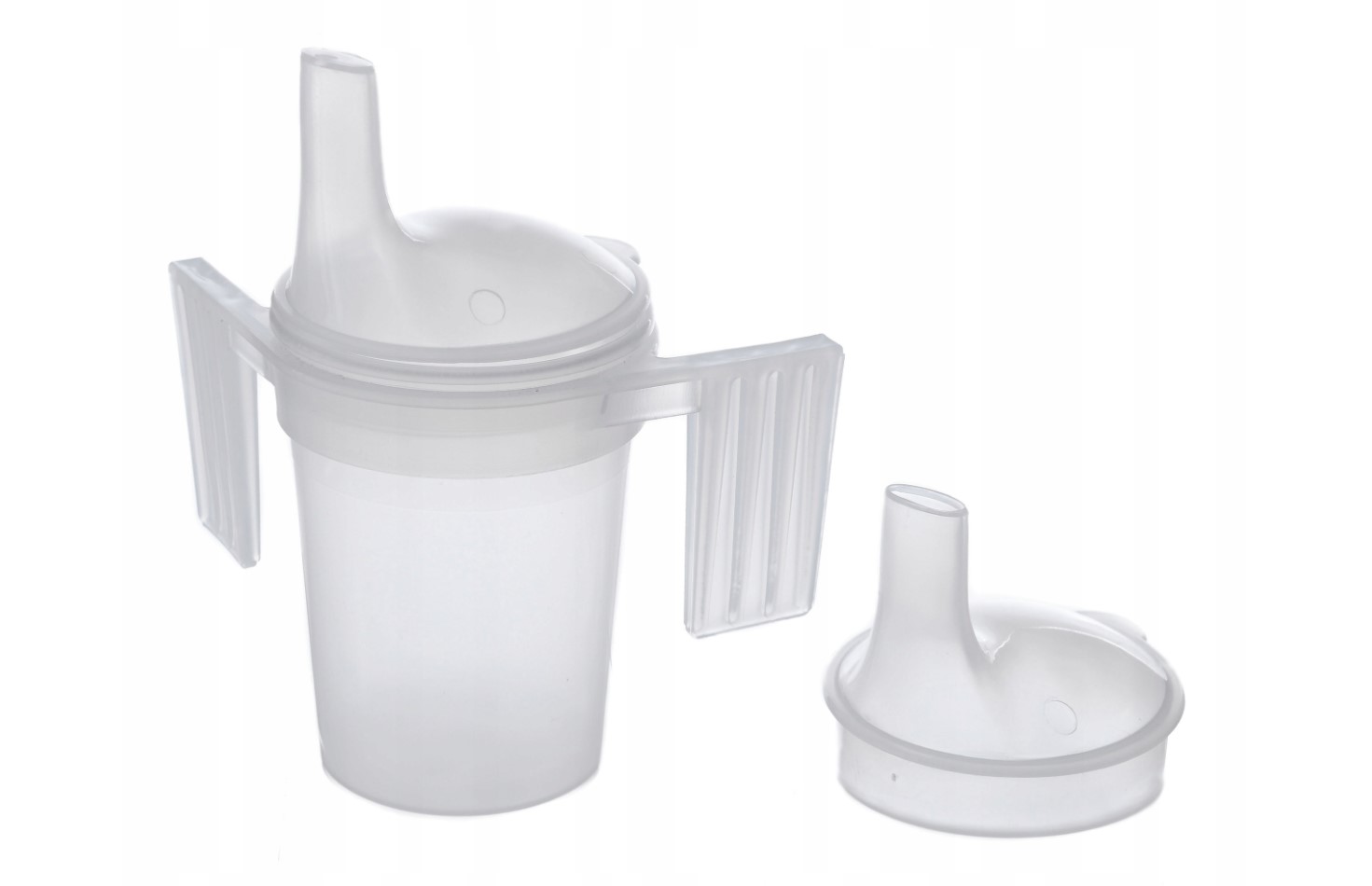 Kubek 200ml z pokrywką i uchwytami pojnik dla chorych