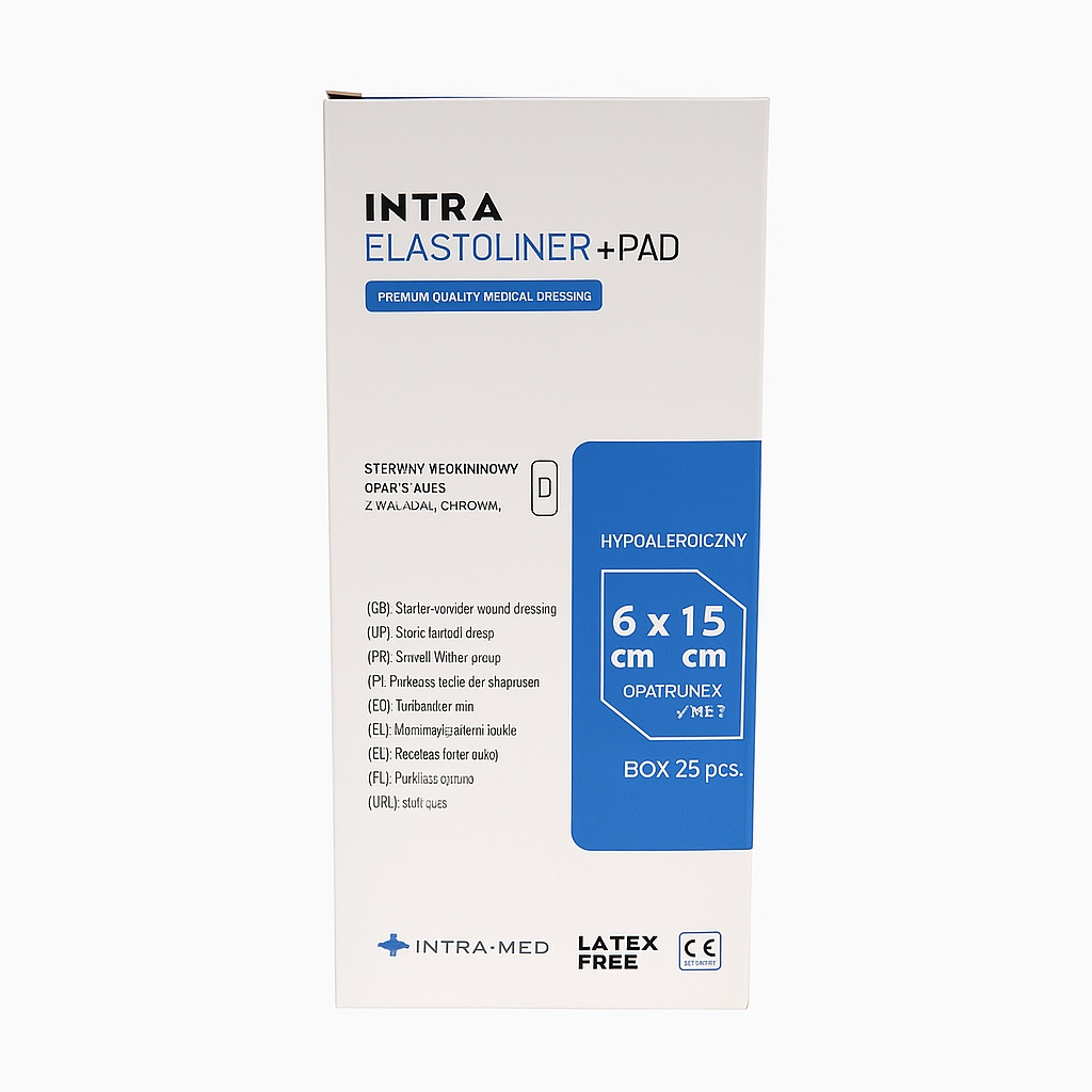 Opatrunek z wkładem chłonnym ELASTOLINER+PAD 6cm x 15cm 25szt