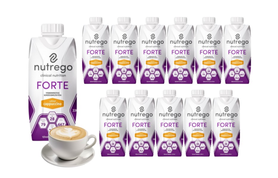 Nutrego Forte 12x330 ml Cappuccino wysokokaloryczna, wysokobiałkowa dieta