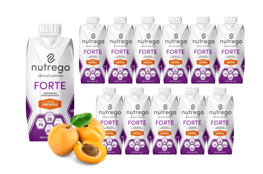 Nutrego Forte 12x330 ml Morelowy wysokokaloryczna, wysokobiałkowa dieta