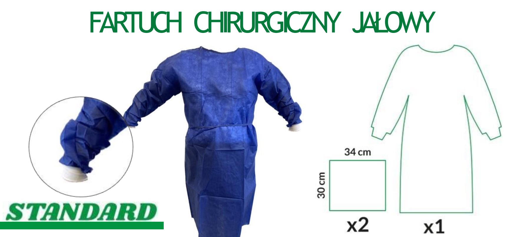 Fartuch sterylny SMS 43g 1szt L SoftMed