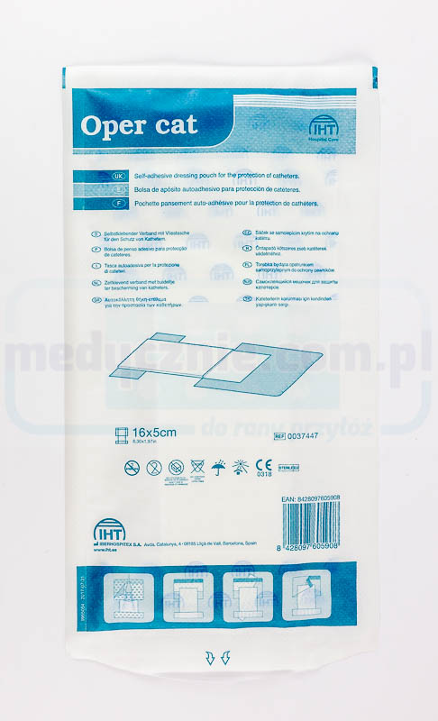 Oper Cat classic 16* 5cm opatrunek z kieszenią do zabezpieczania cewników (wersja włókninowa) - obrazek 2