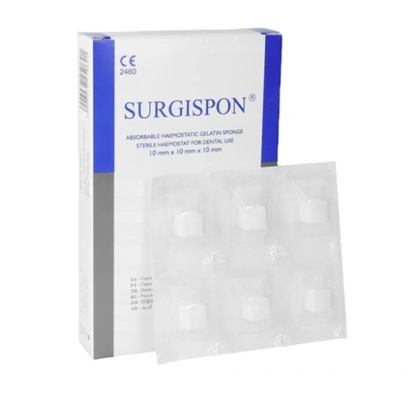 Surgispon 1cm* 1cm* 1cm 1szt gąbka żelatynowa o działaniu hemostatycznym