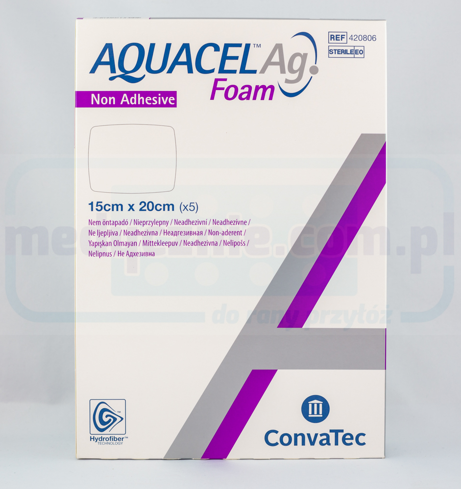 Aquacel Foam Ag Non Adhesive 15*20cm wielowarstwowy opatrunek piankowy 1szt