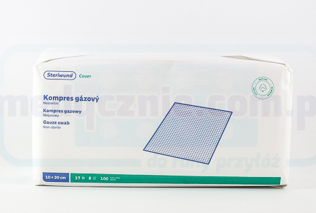 Kompres gazowy niejałowy 10*20cm 100szt 17N 8W