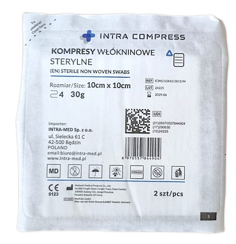 Kompres włókninowy jałowy 4W 10*10cm 100szt a'2szt blister