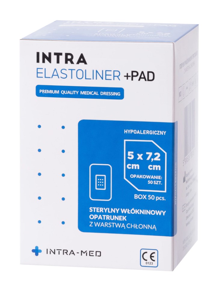 Opatrunek z wkładem chłonnym ELASTOLINER+PAD 5cm x 7,2cm 50szt