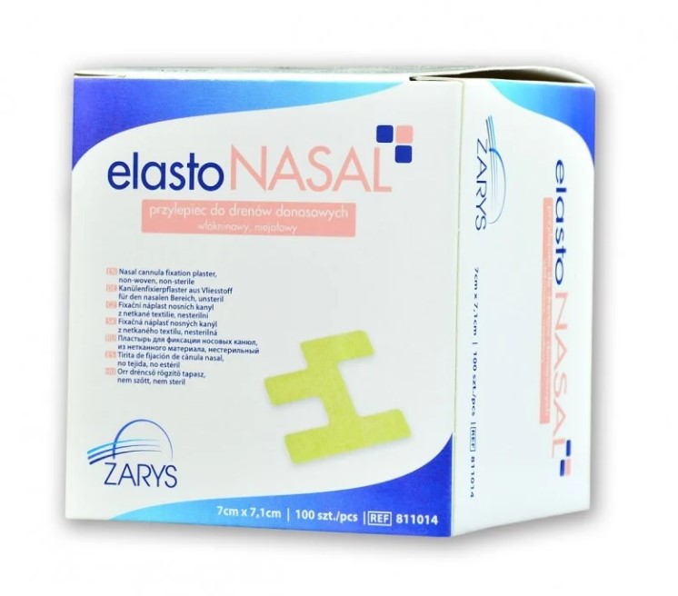Opatrunek ELASTONASAL 7x 7,1cm 50szt przylepiec mocujący do drenów donosowych