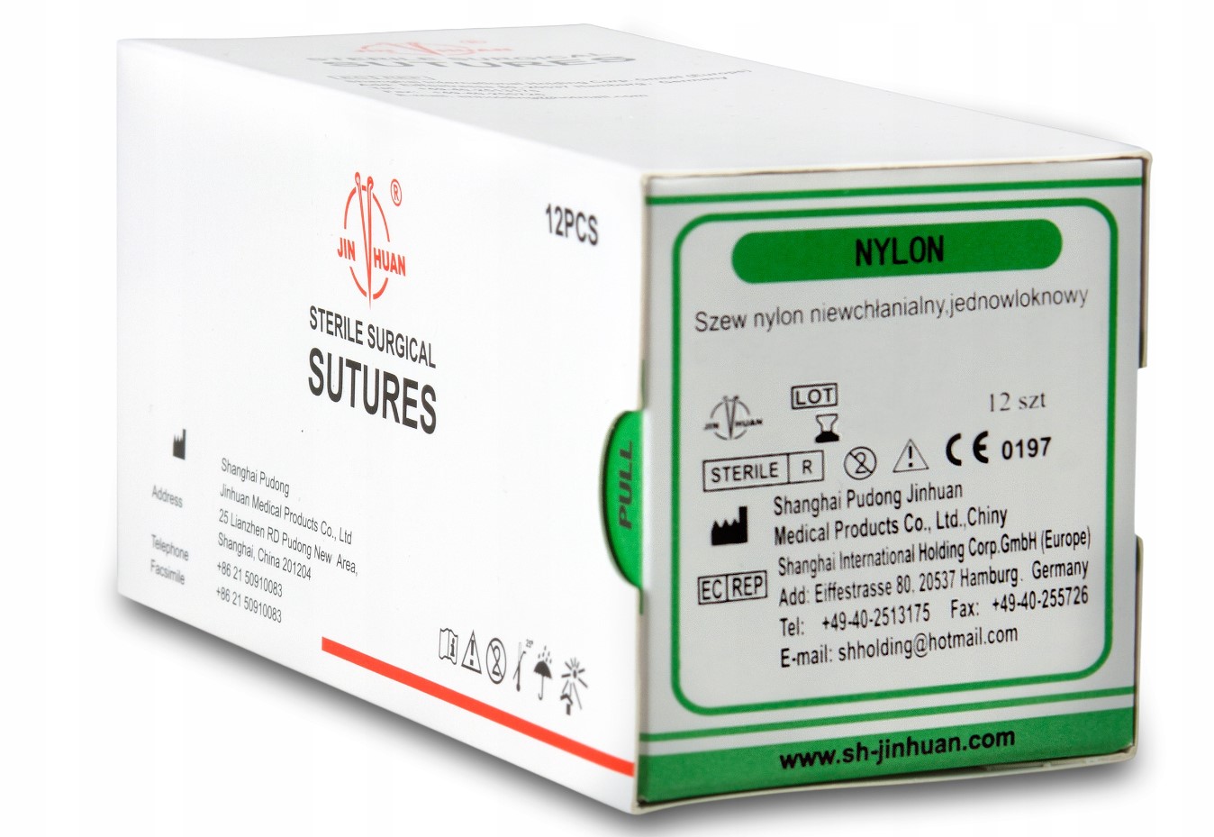 Nić chirurgiczna niewchłanialna NL 2/0 dł. 75cm, igła 39mm, 3/8koła, trójkątna 1szt